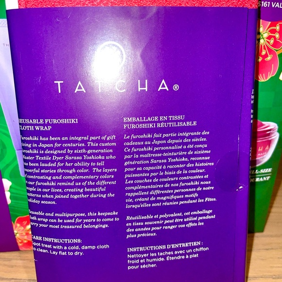 Tatcha Dewy Skin Care Set The Rice Wash/Kissu Lip Mask/Furoshiki Gift Wrap New - Picture 5 of 15